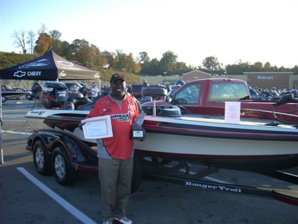 2011 BFL Regional Barren River champion Tommy Robinson with his prize Ranger Boat and Chevy truck